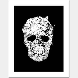 Cat Skull - Cat Skeleton Halloween Posters and Art